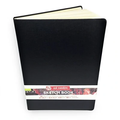 Image of Royal Talens Art Creation Hardback Sketchbook 80 Sheets 140gsm 21 x 29.7cm Black Cover