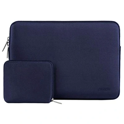 Image of MOSISO Laptop Sleeve Compatible with MacBook Air/Pro, 13 13.3 inch Notebook, Pro 14 M4 M3 M2 M1 Chip Max 2024 2021, Neoprene Bag Cover Small Case, Navy Blue