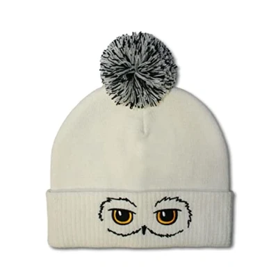 Image of Logoshirt®️ Harry Potter Hedwig Pompom Beanie Kids Embroided White