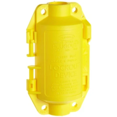 Image of Hubbell Plugout Lockout System, 106mm x 78.99mm 185.70mm 78.99mm, Yellow