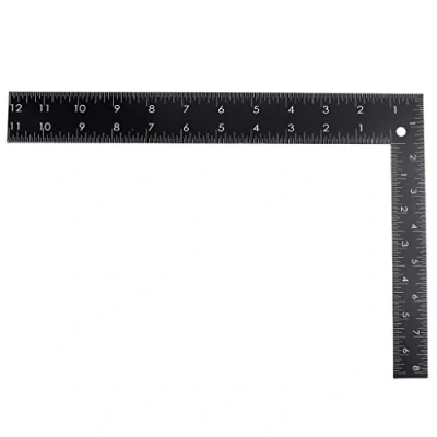Image of Professional Metal L Square Shape Patchwork Ruler for Tailor Garment Pattern Making Craft Inch &amp; Metric 20X30cm