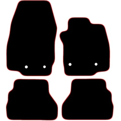 Image of Carsio Carpet Car Mats For Ford B Max 2015 Onwards 4 Piece Set With Clips Tailored Fit Floor Mat Complete Accessory Black Custom Fitted All Weather, Anti Slip Backing &amp; Red Trim