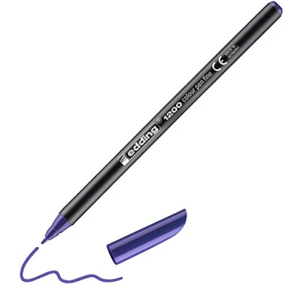 Image of edding 1200 Colour Pen Fine Violet 1 Round Tip mm Felt for Drawing and Writing School or Mandala