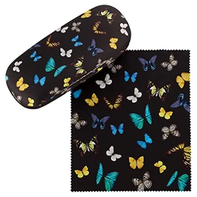 Image of VON LILIENFELD Glasses Case Butterflies Dance Butterfly Present Cleaning Cloth Spectacle Cases Lightweight Stable