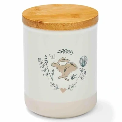 Image of Cooksmart Ceramic Sugar Canister Tea Coffee Canisters For All Type Of Kitchens And Storage Jars With Modern Designs Country Animals