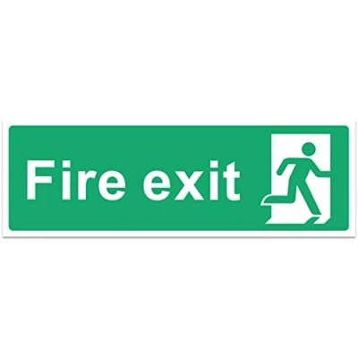 Image of RubiGo 1/2/4/6 Pack of Fire Exit Sign (No Arrow) Signs Self Adhesive 30 X 10cm Escape Sticker Emergency Signage (1)