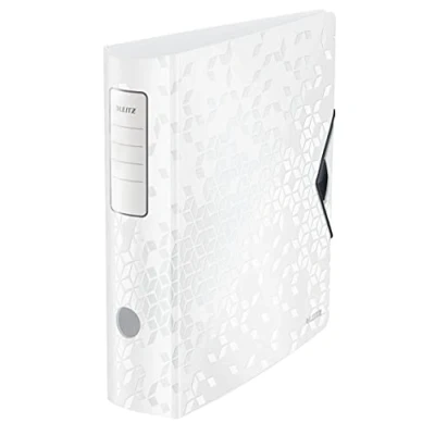 Image of Leitz A4 Lever Arch File Active, White, Curved spine 75mm width, Elastic fastening, Light polyfoam, WOW Range, 11060001