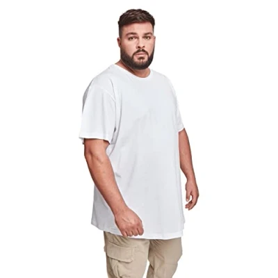 Image of Urban Classics Shaped LONG DO NOT USE Basic Tshirt, Men&#039;s, Size: Large, White