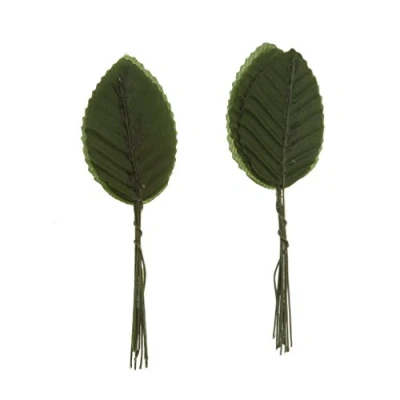 Image of Inzopo 200pcs Artificial Silk Rose Leaves Bouquets Wedding Buttonhole DIY 11cm Dark Green,