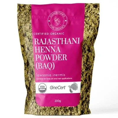 Image of 200g Organic Certified Rajasthani Henna Powder 100% Pure Mendhi Natural Hair Colour Dye Triple Sifted BAQ