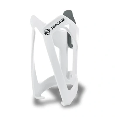 Image of SKS GERMANY TOPCAGE WHITE bottle cage for bikes (bike made of high strength as well lightweight plastic, adjustable stop, variable catch hooks secure locking)