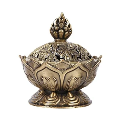 Image of Vintage Backflow Burner, Retro Incense Burner Smoke Aroma Holder Kiln Stove Backflow(Bronze)
