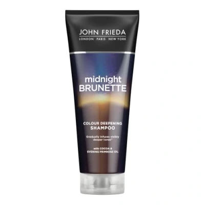 Image of John Frieda Midnight Brunette Colour Deepening Shampoo 250 Ml, Depositing Brown Hair