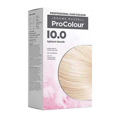 Image of Jerome Russell ProColour Lightest Blonde 10.0 Permanent Hair Colour Ammonia Free Dye for Full Grey Coverage, Shine &amp; Retention with Brazil Nut Oil