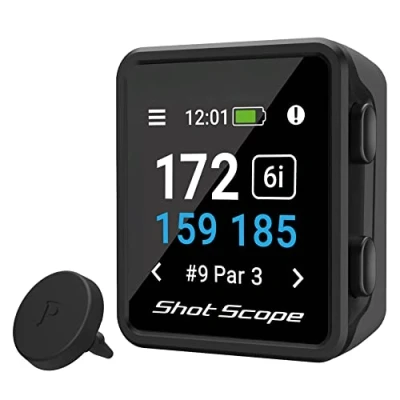 Image of Shot Scope H4 GPS Handheld with Performance Tracking F/M/B green and hazard distances 36,000+ pre loaded courses 100+ statistics including Strokes Gained No subscriptions