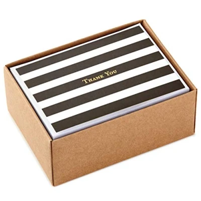 Image of Hallmark Boxed Thank You Cards Gold Foil, Black &amp; White, 40 in 1 Design