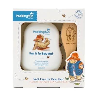 Image of Paddington Baby Soft Care for Hair Gift Set Head to Toe Wash and Embossed 1st Brush