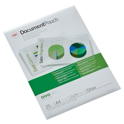 Image of GBC A4 2x75 Micron Gloss Laminating Pouches, Pack of 25, 3740489