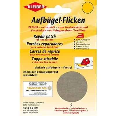 Image of Kleiber Iron On Repair Patch for Fine Knit Textiles 40cm x 12 cm Size Burgundy Red, 40