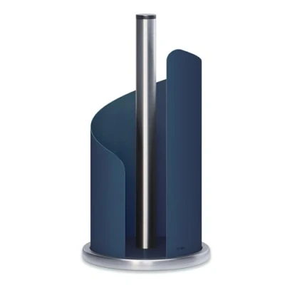 Image of stardis Designer Kitchen Roll Holder Stainless Steel Matt H 30 Diameter 15 cm Paper for Standing Blue