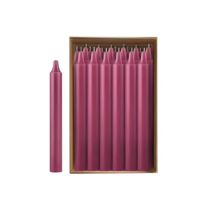 Image of Concept4u 25 x Burgundy Tapered Dinner Candles Upto 7 Hour Burn Time Long Lasting Pure Paraffin Wax Unscented &amp; Non Smoke Ideal for Candlelight Parties Home Decor