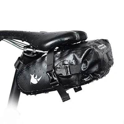 Image of Rhinowalk Bike Saddle Bag Waterproof Bicycle Cycling Seat Mountain Road Portable Storage Bag, 1.5L