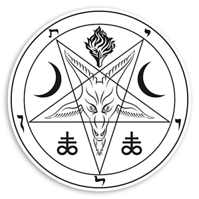 Image of 2 x 10cm Pentagram Sign Vinyl Stickers Lucifer Celtic Laptop Sticker #31725 (10cm Wide)