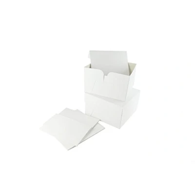 Image of 12&quot; x 6&quot; Deep White G Style Cake Box with Removable Lid (Pack of 5)