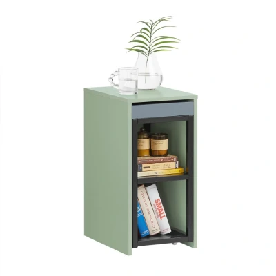 Image of Set of 2 Side Tables Bedside Table Nightstand,FBT145 GR Sobuy