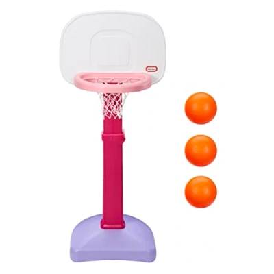 Image of Little Tikes 647444 Easy Score Basketball Set (Pink) 3 Ball, 22.00 L x 23.75 W 61.00 H Inches