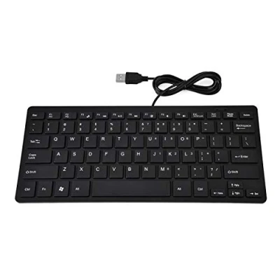 Image of USB Keyboard, 78 Keys Ultra Thin Mini Wired Keyboard for Desktop Computer Laptop PC(Black)