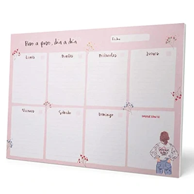 Image of Grupo Erik Ana Marin Weekly Planner A4 Spanish Calendar Family 54 Tear Off Pages Desk Organiser Gifts
