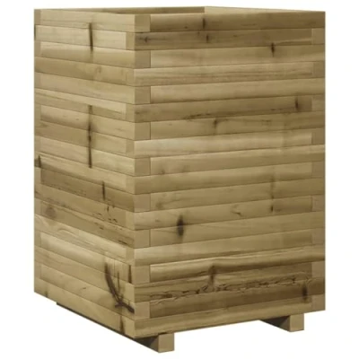 Image of vidaXL Garden Planter Outdoor Flower Box, Impregnated Pine Wood Square Shape, 50 x 72 cm Ideal for Gardens, Balconies and Patios