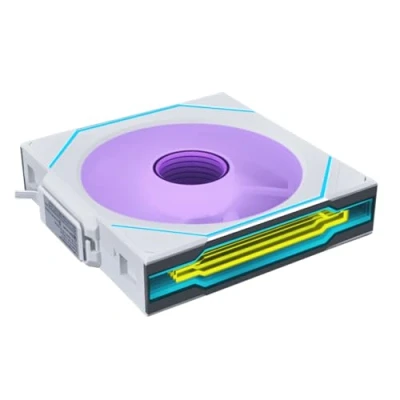 Image of Lian Li UNI Fan SL INF WIRELESS RGB 120mm White PWM Case With Interlocking Design, ARGB Lighting &amp; Infinity Mirror, High Performance, Low Vibration Quiet