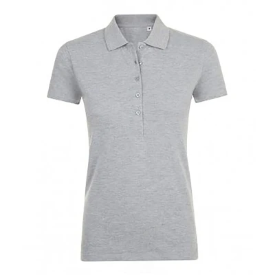 Image of SOLS Womens/Ladies Phoenix Short Sleeve Pique Polo Shirt (Grey Marl) Size 2XL