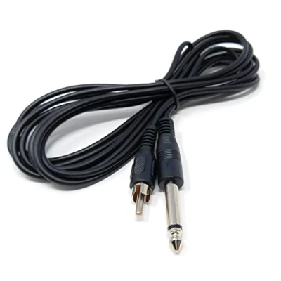 Image of DRUT 3m, 6.35mm (1/4&quot;) Mono Jack Plug to RCA Phono Audio Male Lead Cable (10ft)
