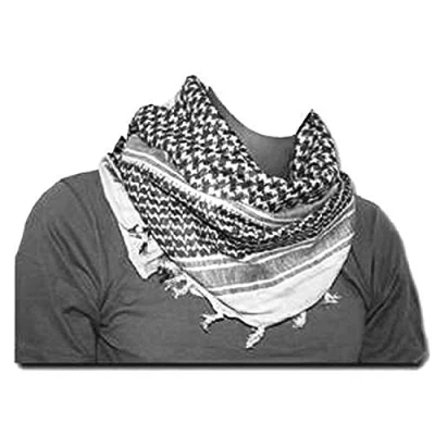 Image of Mens Protective SAS Army Military Desert Tactical Neck Head Wrap Combat Sun Hat Scarf White Black Shemagh