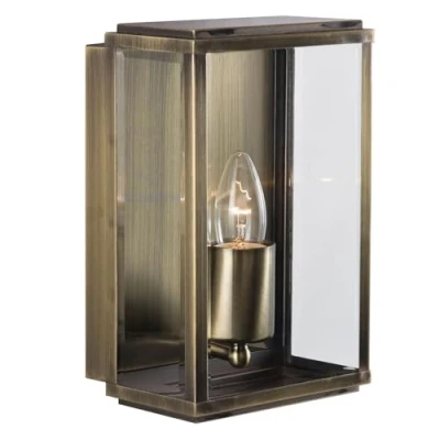 Image of Searchlight Brass Rectangle Modern Outdoor Exterior Wall Fitting Bracket Light