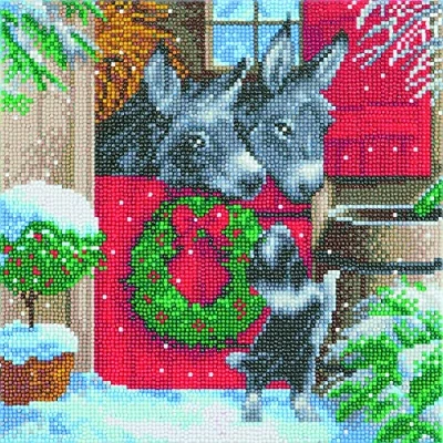 Image of STC Stores / Craft Buddy 30cm x Framed Crystal Art Kit (Yuletide Stable Full Crystal), One Size