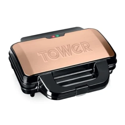 Image of Tower Infinity T27013RG Deep Fill Sandwich Maker with Automatic Temperature Control and Non Stick Coating, 900W, Rose Gold