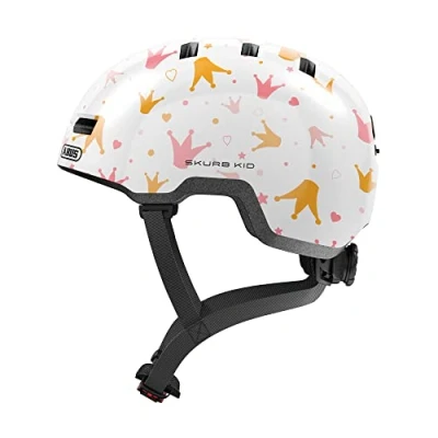 Image of ABUS Skurb Kid Children&#039;s Helmet, Robust Bicycle Helmet in Skater Look with Space for a Braid and Various Designs, Girls Boys, Beige, Size M