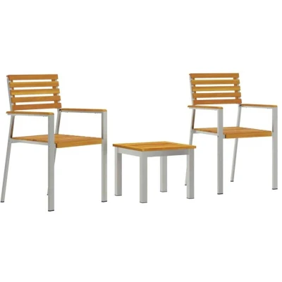 Image of vidaXL 3 Piece Garden Dining Set Solid Wood Acacia
