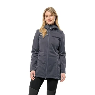 Image of Jack Wolfskin Women&#039;s Windhain Coat W Softshell, Dolphin, XS