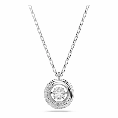 Image of Swarovski Silver Dextera White Round Cut Necklace