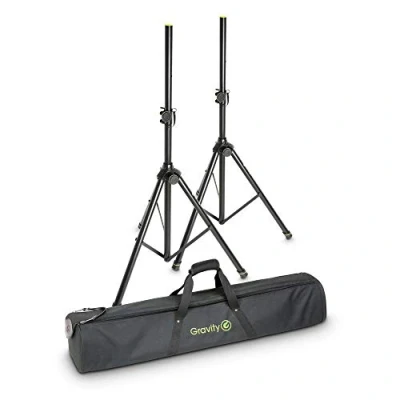 Image of Gravity SS 5212 B Set 1 Speaker Stand of 2 Stands, Steel, with carrying bag