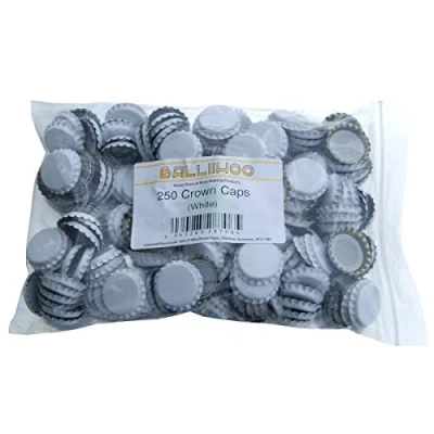 Image of BALLIIHOO Pack of 250 Crown Bottle Caps White