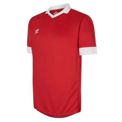 Image of Umbro Mens Tempest Jersey (Vermillion/White) Red Size Large