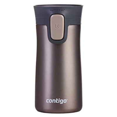 Image of Contigo Pinnacle Autoseal Travel Mug, Stainless Steel Thermal Vacuum Flask, Leakproof Tumbler, Coffee Mug with BPA Free Easy Clean Lid, 300 ml, Tans Matte