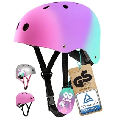 Image of 99FLIPS Kids Helmet Bike Toddler Age 2 4 8 13 Boys Girls Size XS TRICOLOR Bmx Scooter