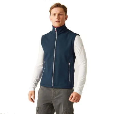 Image of Regatta Professional Men&#039;s Water Repellent Ascender 2 Layer Softshell Bodywarmer Navy Classic Red, Size: M